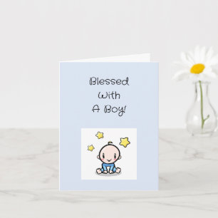 Gefeliciteerd met religieuze babyjongen inclusief kaart