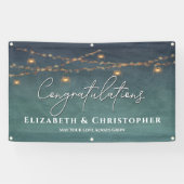 Gefeliciteerd met Rustic Tea Lights Engagement Par Spandoek (Horizontaal)