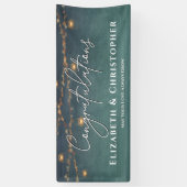 Gefeliciteerd met Rustic Tea Lights Engagement Par Spandoek (Verticaal)