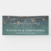 Gefeliciteerd met Rustic Tea Lights Engagement Par Spandoek (Horizontaal)