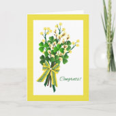 Gefeliciteerd met Spring Shamrocks and Flowers Kaart (Voorkant)