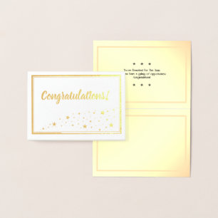 Gefeliciteerd met Stars Trail Border Gold Folie Kaarten