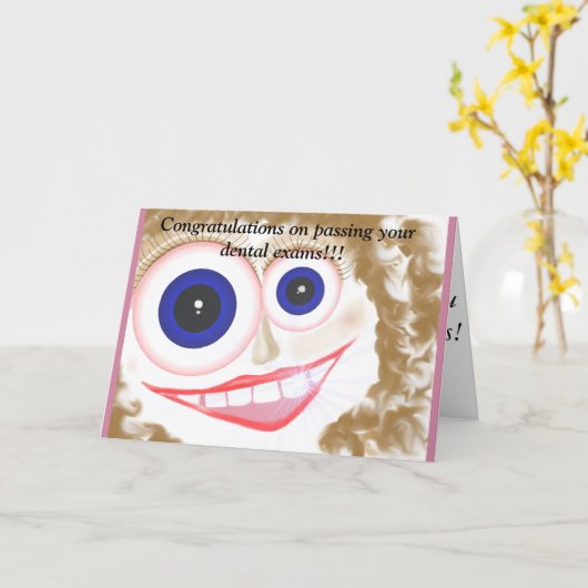 Gefeliciteerd met tandheelkundige examens kaart (Gele Bloem)