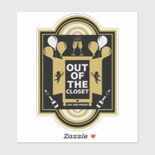Gefeliciteerd met uit de kast komen als homo sticker
