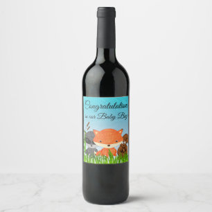 Gefeliciteerd met uw Baby Boy Wine Bottle Label Wijn Etiket