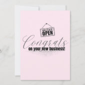 Gefeliciteerd met uw bedrijf Pink Typography Kaart (Voorkant)