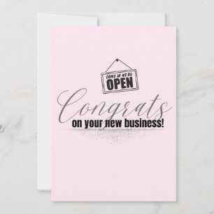 Gefeliciteerd met uw bedrijf Pink Typography Kaart