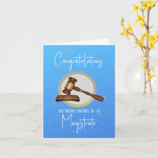 Gefeliciteerd met uw beëdiging als magistraat kaart (Gele Bloem)