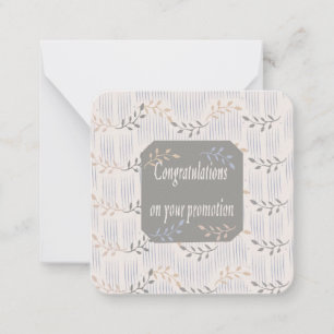 Gefeliciteerd met uw bevordering: notitiekaartje