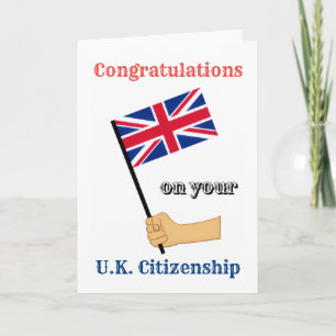 Gefeliciteerd met uw Britse Citizenship Union Jack Kaart