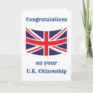 Gefeliciteerd met uw Britse Citizenship Union Jack Kaart