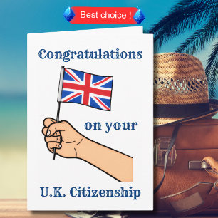 Gefeliciteerd met uw Britse Citizenship Union Jack Kaart