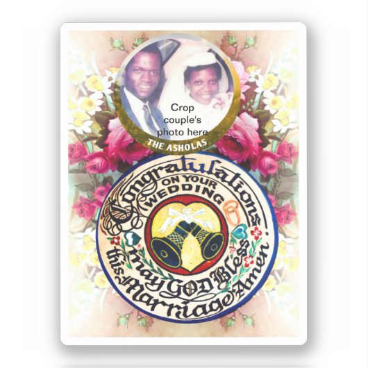 Gefeliciteerd met uw bruiloft Custom-Cut Sticker (Voorkant)