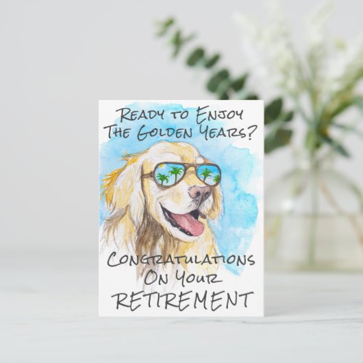 Gefeliciteerd met uw gouden jaren, leuk en grappig briefkaart (Staand voorkant)