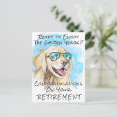 Gefeliciteerd met uw grappige en schattige pensioe briefkaart (Staand voorkant)