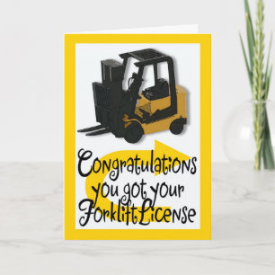 Gefeliciteerd met uw heftrucklicentie kaart
