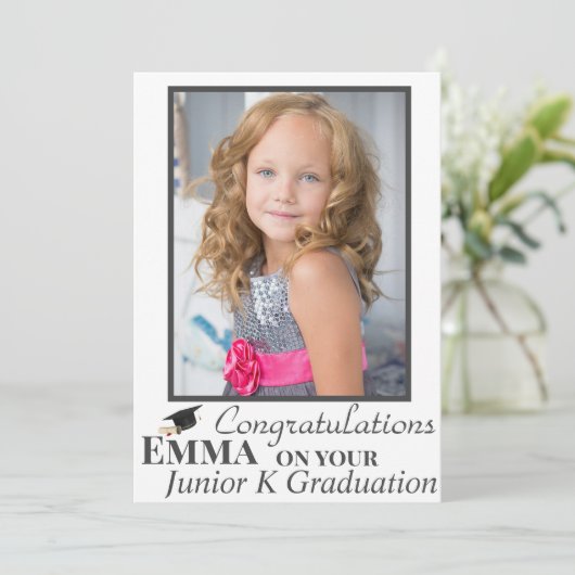 Gefeliciteerd met uw JK Afstuderen fotokaart Kaart (Staand voorkant)