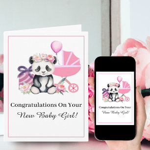 Gefeliciteerd met uw nieuwe baby panda kaart