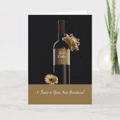 Gefeliciteerd met uw nieuwe bedrijf dat wijn opent kaart (Voorkant)
