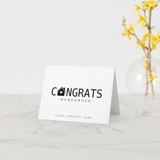 Gefeliciteerd met uw nieuwe huis Bezitter Onroeren Kaart (Gele Bloem)