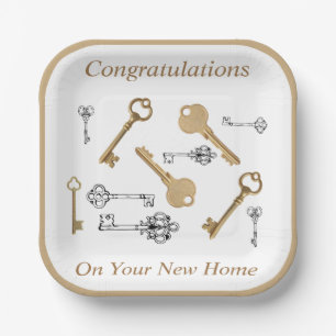 Gefeliciteerd met uw nieuwe huis SLEUTELS Papieren Bordje