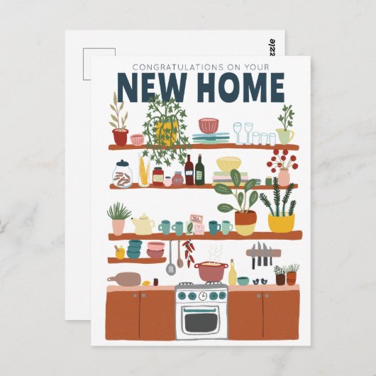 GEFELICITEERD MET UW NIEUWE HUIS VERHUIZING Mooie Briefkaart (Voorkant / Achterkant)