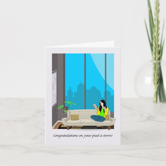 Gefeliciteerd met uw nieuwe pied-à-terre kaart (Voorkant)
