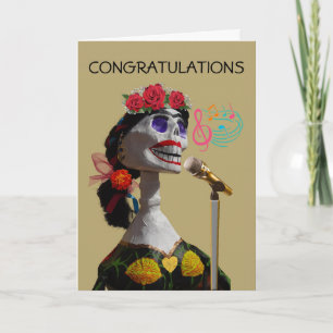 Gefeliciteerd met uw prestaties Skelet Skelet Sing Kaart