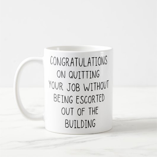 Gefeliciteerd met uw sollicitatie zonder dat u koffiemok (Links)