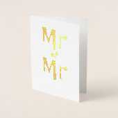 Gefeliciteerd met uw trouwdag meneer en meneer folie kaarten (Voorkant)