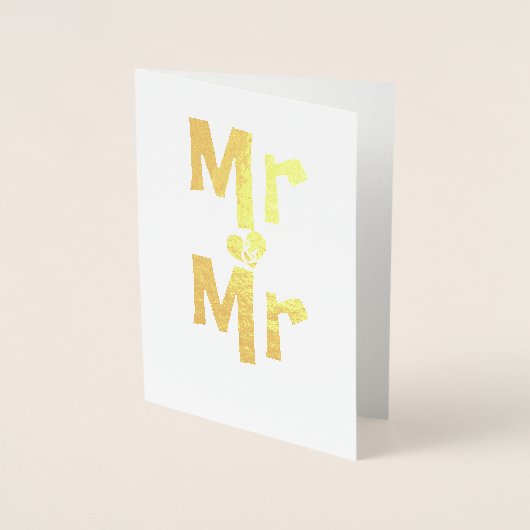 Gefeliciteerd met uw trouwdag meneer en meneer folie kaarten (Voorkant)