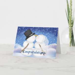 Gefeliciteerd met uw winterhuwelijk feestdagen kaart