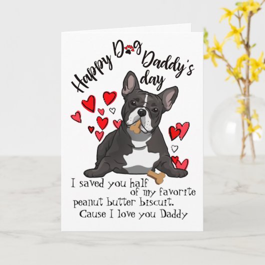 Gefeliciteerd met Vaderdag van je Franse Bulldog Kaart (Gele Bloem)