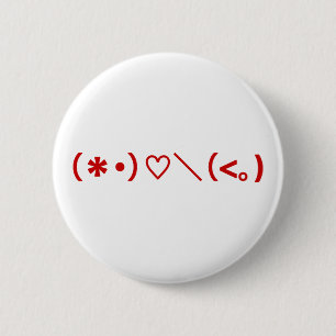 Gefeliciteerd met Valentijnsdag (´・ω・`) (*´∇`*) ♡( Ronde Button 5,7 Cm