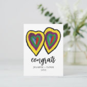 Gefeliciteerd met Verloving Gift Heart. Feestdagenkaart (Staand voorkant)