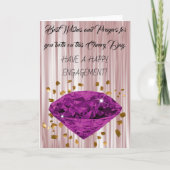 Gefeliciteerd met Verloving, Gold Paarse Diamond Kaart (Voorkant)
