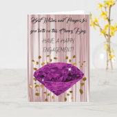 Gefeliciteerd met Verloving, Gold Paarse Diamond Kaart (Gele Bloem)