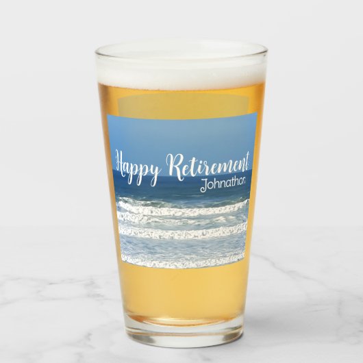 Gefeliciteerd met Waves & surf Glas (Voorkant gevuld)