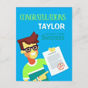 Gefeliciteerd met zijn examen succes – Aanpasbaar Briefkaart