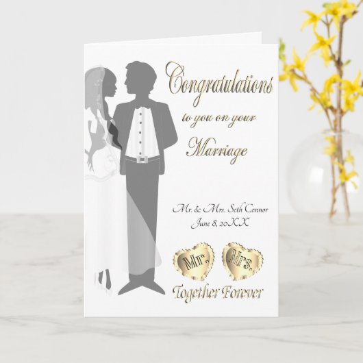 Gefeliciteerd mijnheer en mevrouw. kaart (Gele Bloem)