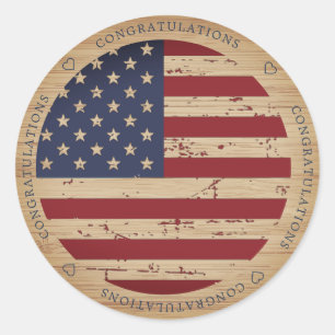 Gefeliciteerd militaire patriottische Amerikaanse Ronde Sticker
