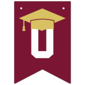 Gefeliciteerd Modern Burgundy Gold Afstuderen Vlaggetjes (Tweede vlag)