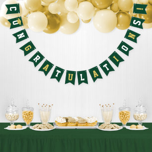 Gefeliciteerd Modern Gouden Groene Feest Vlaggetjes
