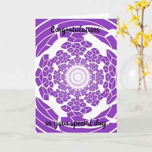 Gefeliciteerd modern Paars ontwerp Kaart (Gele Bloem)