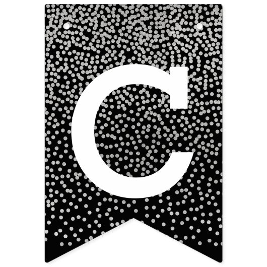 Gefeliciteerd Modern Silver Confetti Afstuderen Vlaggetjes (Eerste vlag)