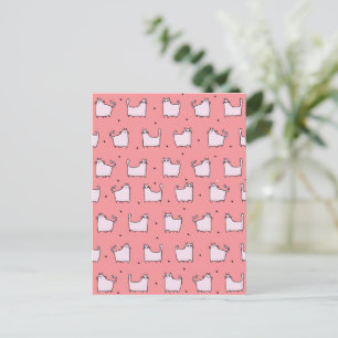 Gefeliciteerd! Mooie Roze Katten Patroon Briefkaart