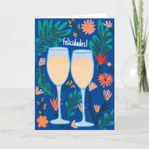 Gefeliciteerd Mousserende Wijn Champagne Bloemig P Kaart