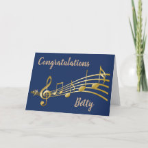 Gefeliciteerd, muziek Wenskaart
