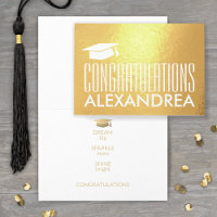 Gefeliciteerd Naam Afstuderen Modern Goud Echt