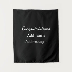Gefeliciteerd naam bericht eenvoudig afgestudeerd wandkleed